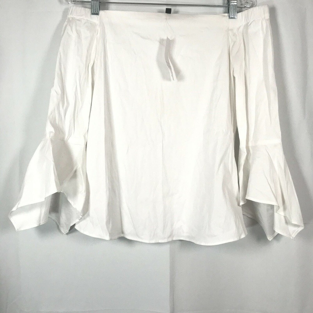 NWT White House‎ Black Market Top Womens Sz XS White Off Shoulder Peasant Blouse